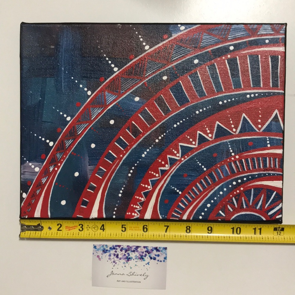 9”x12” Mandala acrylic painting